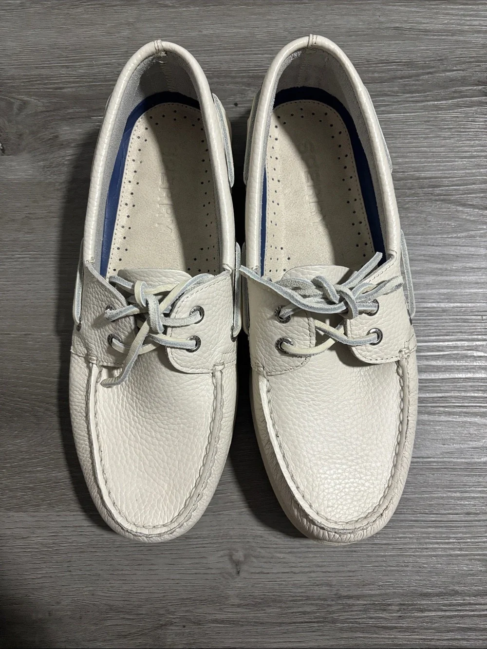 Sperry Men's White Leather Boat Shoes